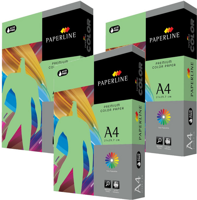 PAPERLINE 彩色影印紙 PL190 淺綠色 80磅, A4, 1500張