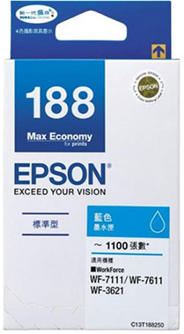 EPSON 墨水匣Epson wf-3621/7111/7611, 藍色, 1個