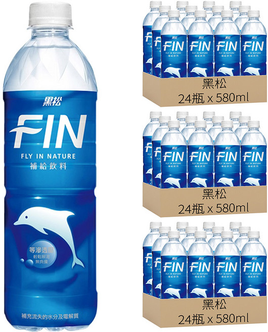 黑松 FIN 補給飲料, 580ml, 72瓶