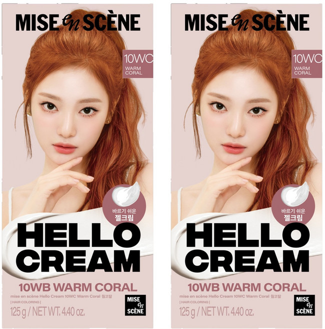 mise en scene 魅尚萱 Hello Cream染髮霜, 10WC(浪漫暖珊瑚), 2盒