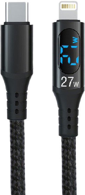 HOLiC CABLES TC to IP數顯充傳線PD 27W W095, 100cm, 1個, 黑色
