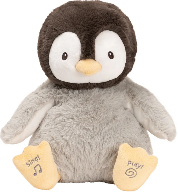 GUND 親親小企鵝互動玩偶, 28cm, 灰色, 1個