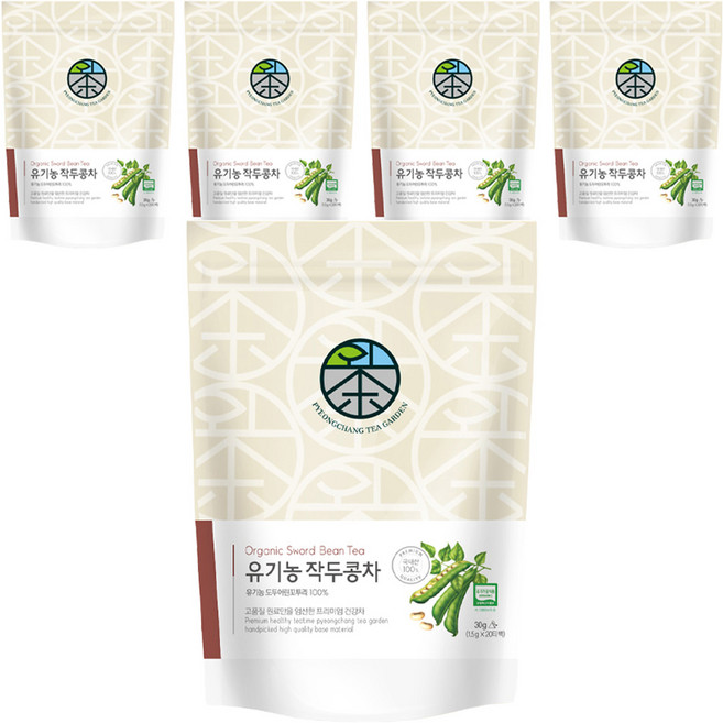 平昌Dawon有機綠豆茶三角茶包, 1.5g, 20包, 5袋