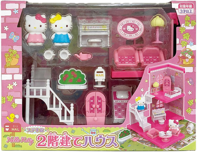 Hello Kitty 凱蒂貓 雙層洋房玩具, 多色, 1盒