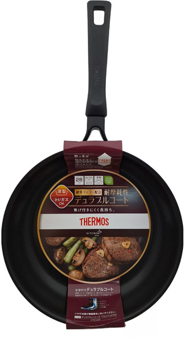 THERMOS 膳魔師 厚鑄耐摩不沾鍋 KFM-028 R 紅色, 28cm, 1個
