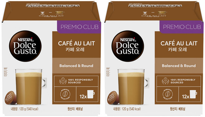 NESCAFE 雀巢咖啡 Dolce Gusto 多趣酷思 歐蕾咖啡膠囊, 9g, 12顆, 2盒