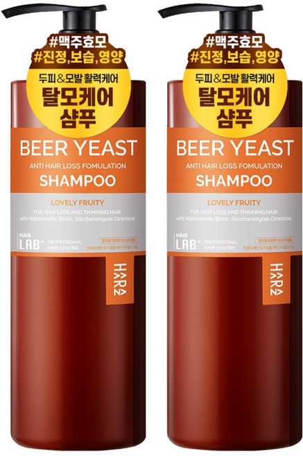 HAARAZ 啤酒酵母強健髮根洗髮精 清甜果香, 2個, 500ml