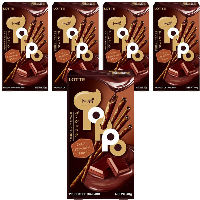 Toppo 夾心餅乾棒 濃厚巧克力口味, 40g, 5盒