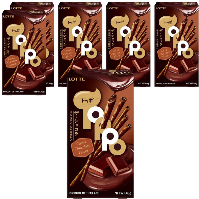 Toppo 夾心餅乾棒 濃厚巧克力口味, 40g, 6盒