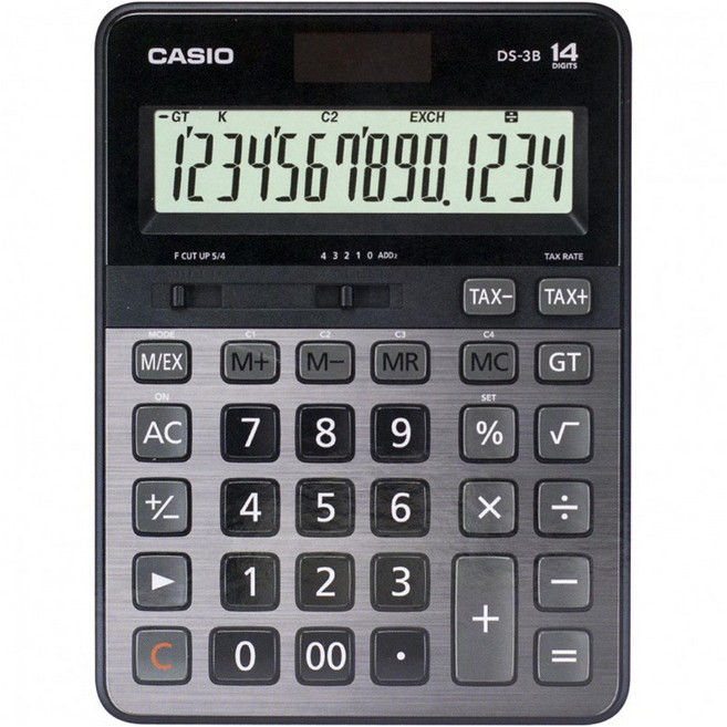 CASIO 卡西歐 14位數頂級桌上型計算機, 黑色 + 灰色, 1個