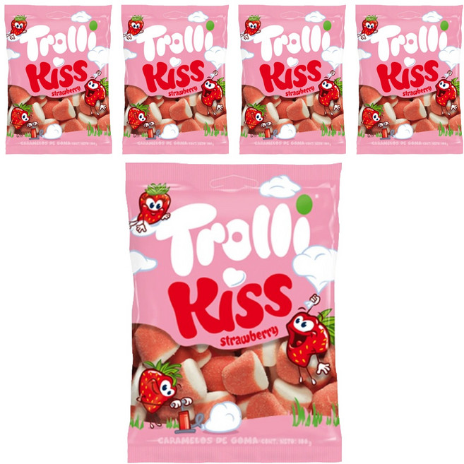Trolli Kiss軟糖 草莓口味, 100g, 5包