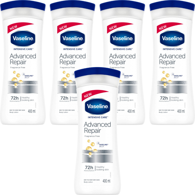 Vaseline 凡士林 潤膚乳液 無香精, 5瓶, 400ml