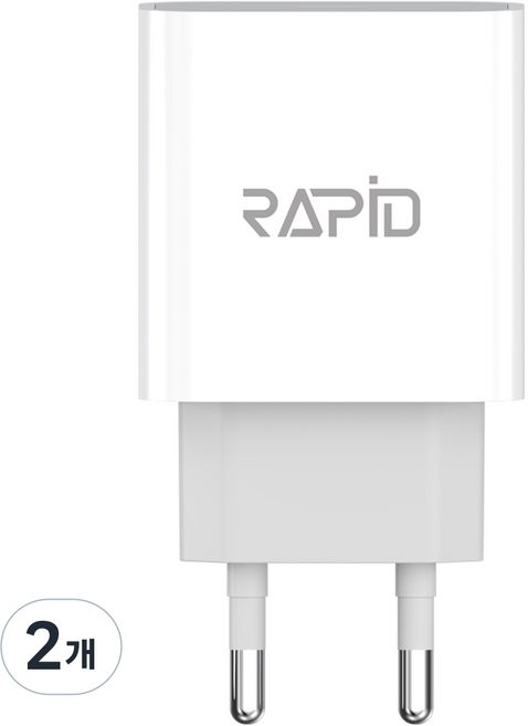 韓國 RAPiD PD 20W 2埠 Type-C + Type-C 家用充電器, 白色, 2個