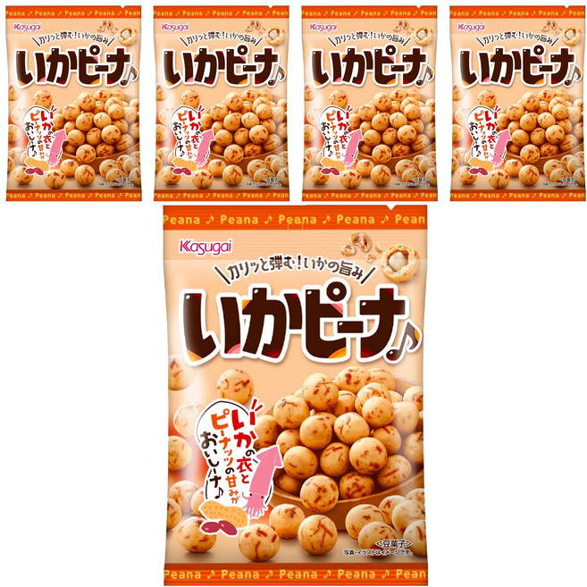 Kasugai 春日井 魷魚味花生豆, 62g, 5包