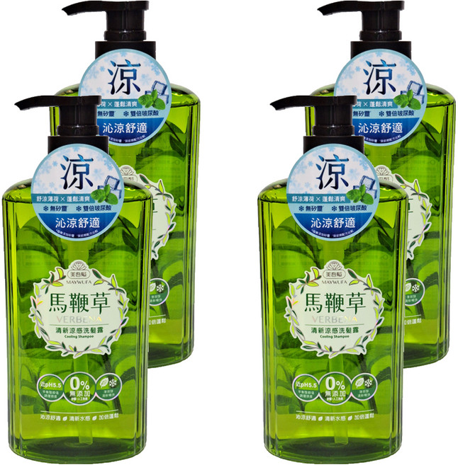 美吾髮 馬鞭草清新涼感洗髮露, 700ml, 4瓶
