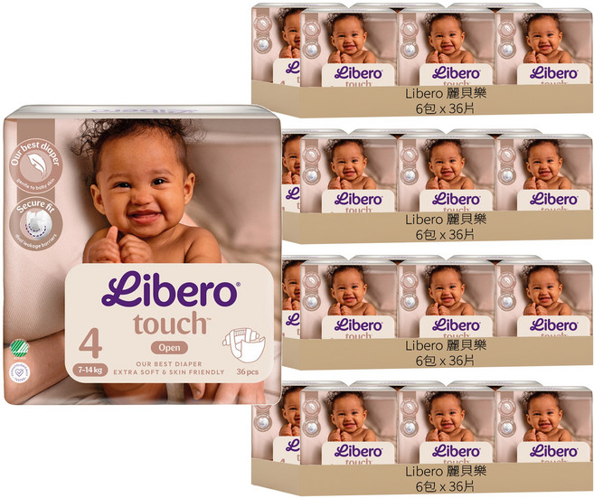 Libero 麗貝樂 嬰兒紙尿褲 touch 7~14kg, 第4階段, 864片
