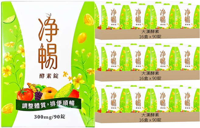 大漢酵素 淨暢酵素錠, 90錠, 300mg, 48盒