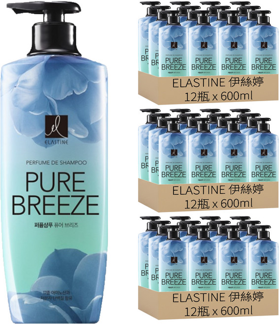 ELASTINE 伊絲婷 奢華香水系列 洗髮精 永恆珍愛, 600ml, 36瓶