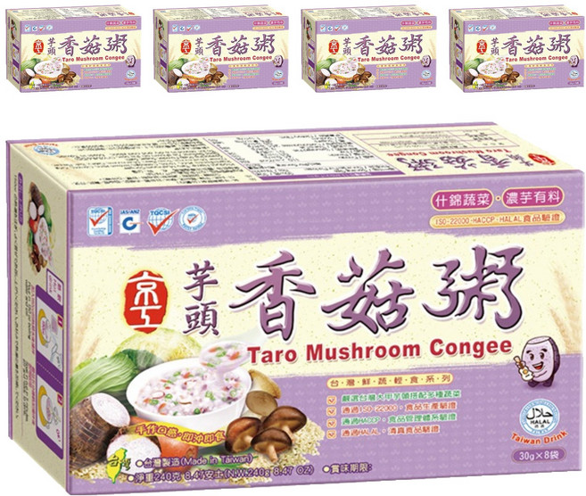 京工 芋頭香菇粥 純素, 240g, 5盒