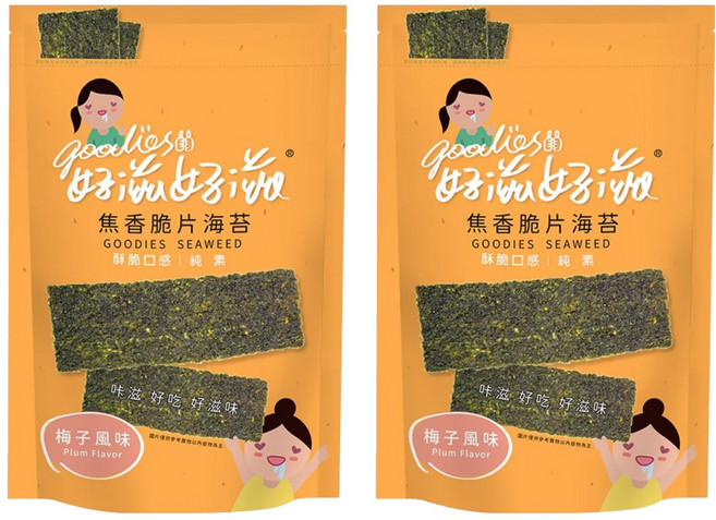 goodies 好滋好滋 焦香脆片海苔 梅子風味, 45g, 2包