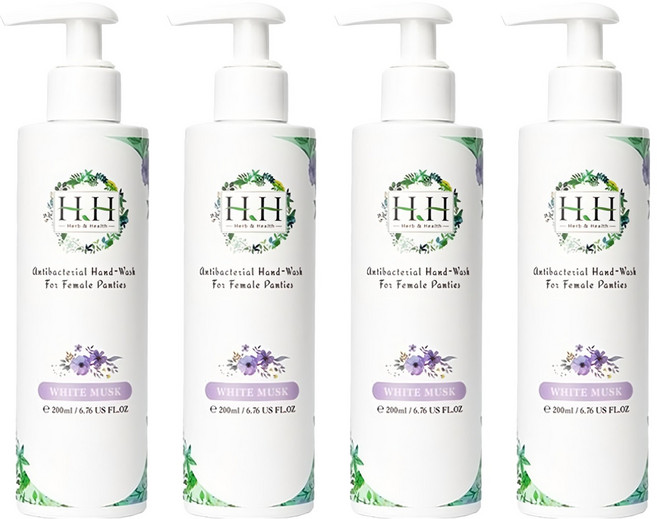 HH 草本新淨界 女性私密衣物抗菌手洗精 白麝香, 200ml, 4瓶