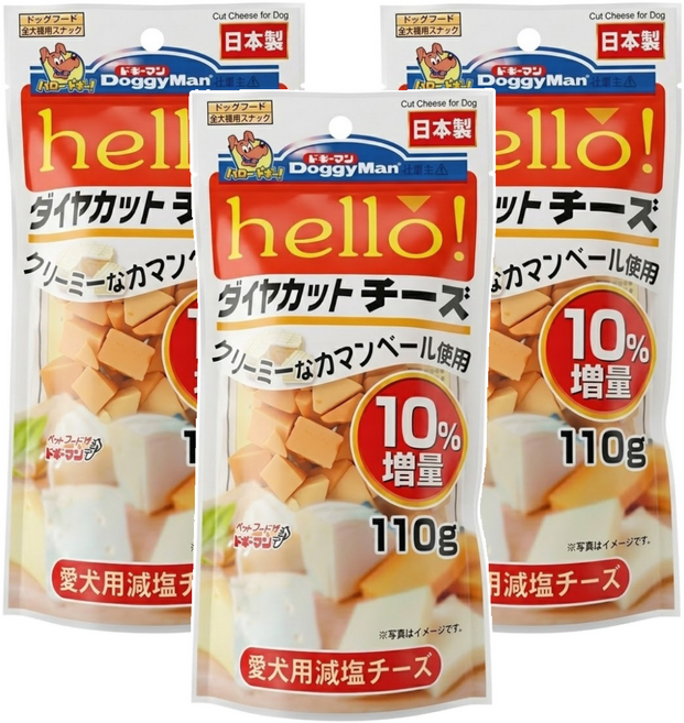 DoggyMan 多格漫 犬用Hello角切塊零食, 110g, 3包