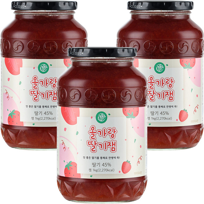 CHOLOCWON Ol-ga-rang 草綠園草莓果醬, 1kg, 3個