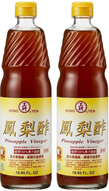 KONG YEN 工研 鳳梨水果醋, 600ml, 2瓶