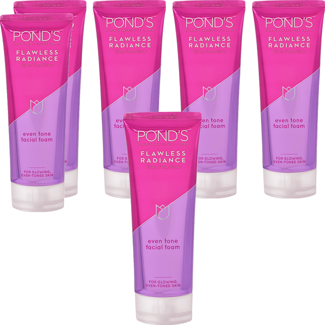 POND'S 旁氏 無瑕透亮系列 極致明亮洗面乳, 100g, 6條