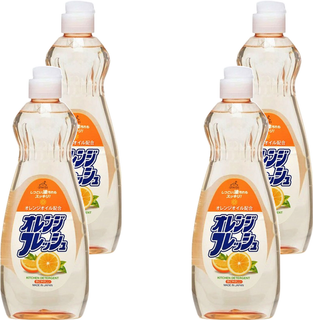 第一石鹼 awas 洗潔精 香橙味, 600ml, 4瓶