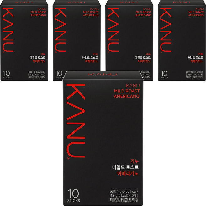 KANU 經典美式黑咖啡 mild roast, 1.6g, 10條, 5盒