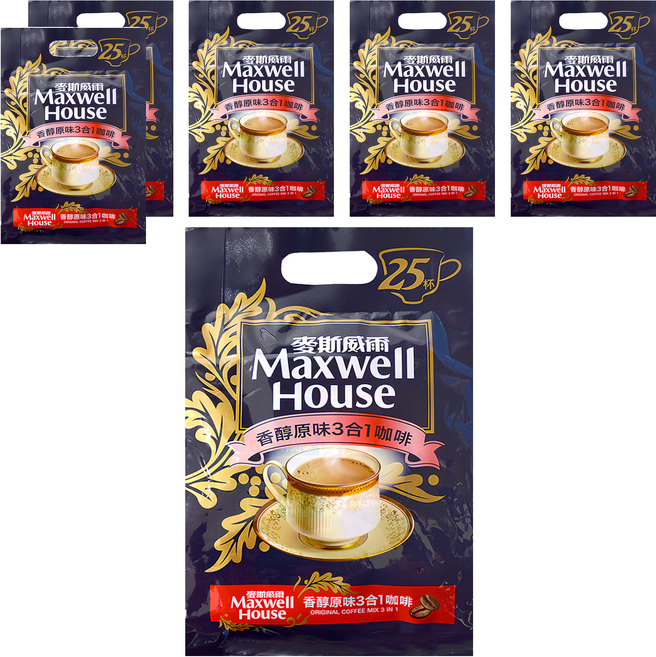 Maxwell House 麥斯威爾 香醇原味3合1咖啡, 14g, 25條, 6袋