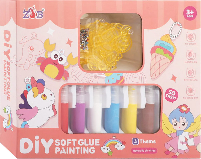OhBabyLaugh 免烤膠畫3歲以上, A4.公主款(黃色), 1盒