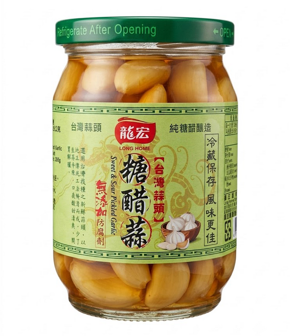 龍宏 糖醋蒜, 380g, 1罐