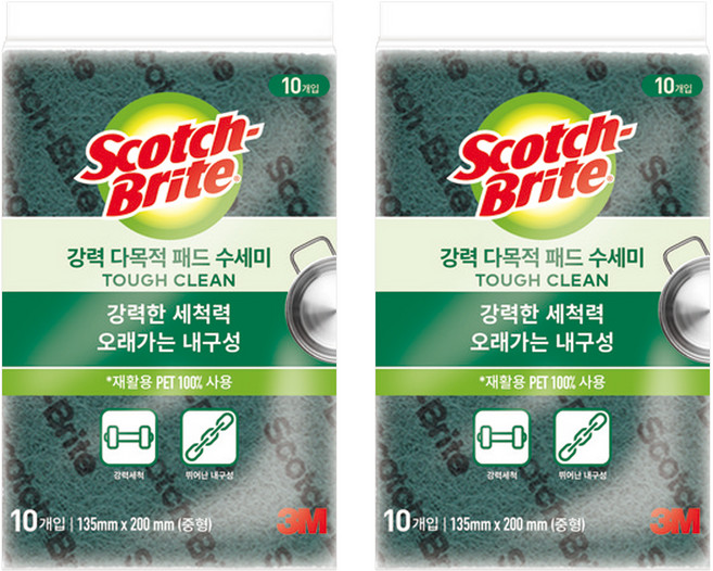 3M Scotch-Brite 百利 多用途強效菜瓜布 M 2包 10個