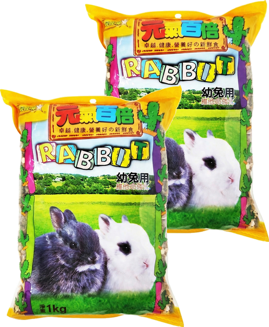 Canary 陽光牧場 元氣百倍 幼兔主食 R-F237, 1kg, 2包