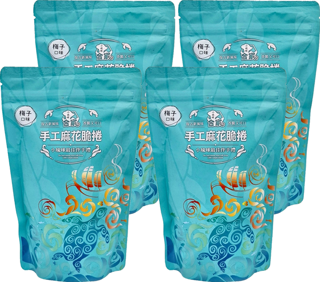 小琉球合家 麻花捲 梅子, 190g, 4包