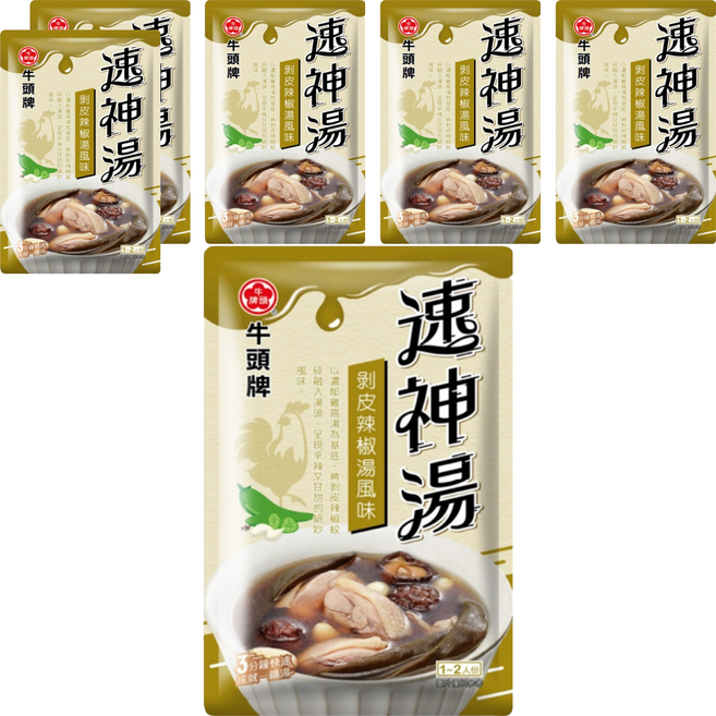 牛頭牌 速神湯 剝皮辣椒湯風味, 50g, 6個