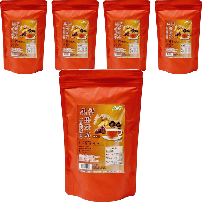 茂格生機 黑糖薑母茶 紅棗桂圓, 280g, 1入, 5個