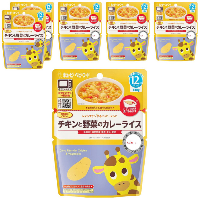 kewpie 燉飯 12M, 野菜雞肉咖哩, 130g, 6包