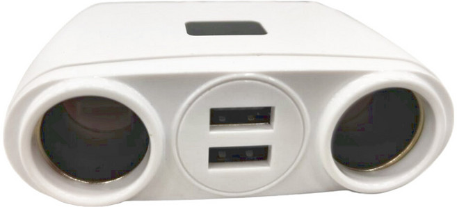 MCK 科技 1拖2汽車點菸用電源供應器 180 x 130 x 4mm, MCK-QT1, 白色