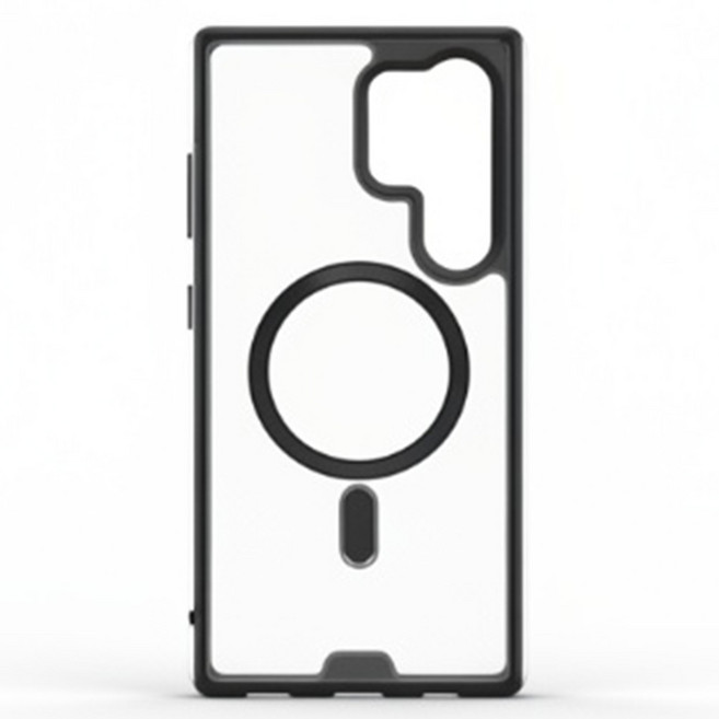 HODA 好貼 晶石 Samsung Galaxy S24 Ultra MagSafe 軍規 防摔 鋼化玻璃 手機殼 附掛繩 深紫 TPU+玻璃