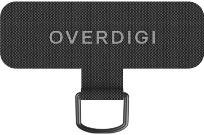 OVERDIGI 超薄0.4mm手機殻專用掛繩片 TH01-0002, 黑色, 1個