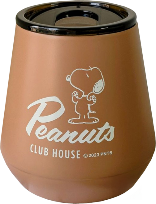 PEANUTS 史努比 莫蘭迪色真空保溫隨行不銹鋼304山型杯, 夕褐, 280ml, 1個