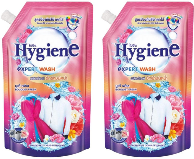Hygiene 鎖色防染洗衣精補充包 花束香氛, 2個, 1300ml