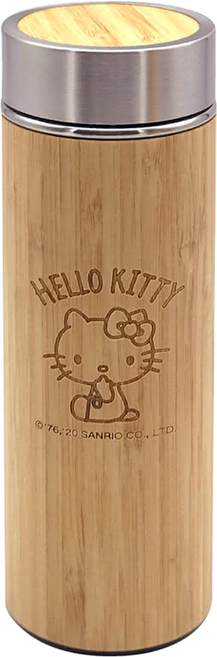 Hello Kitty 凱蒂貓 竹雕保溫瓶, 棕色 竹雕, 300ml, 1個