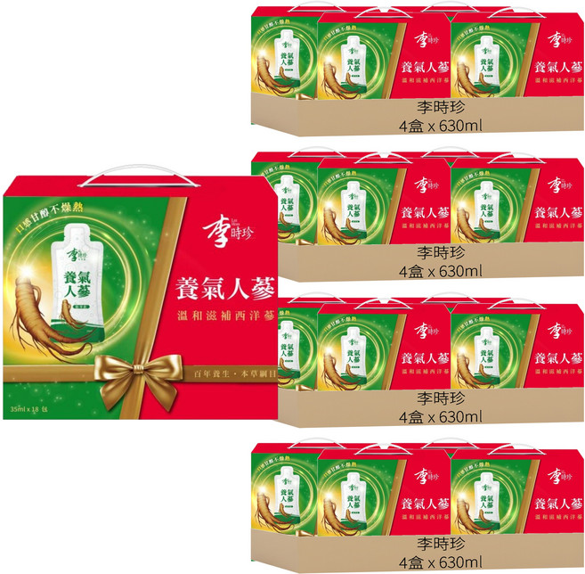李時珍 養氣人蔘 18包, 630ml, 16盒