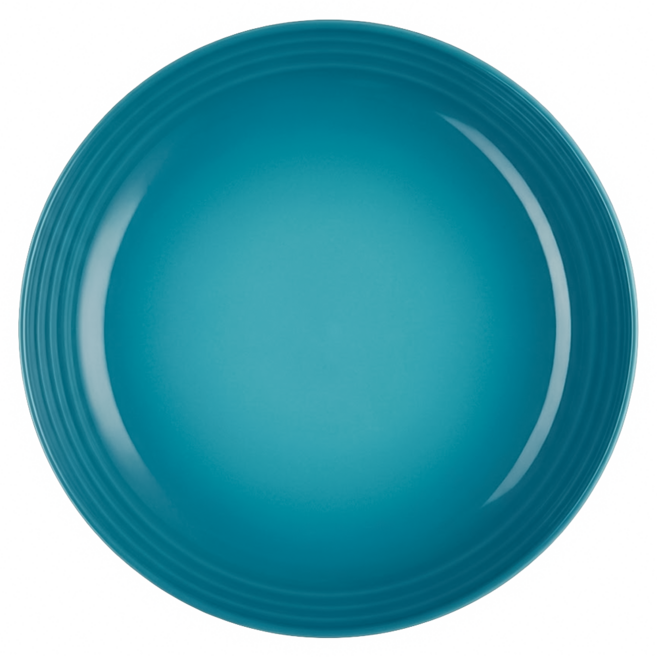 LE CREUSET 瓷器 義麵盤 22cm 加勒比海藍 圓盤 沙拉盤 1個