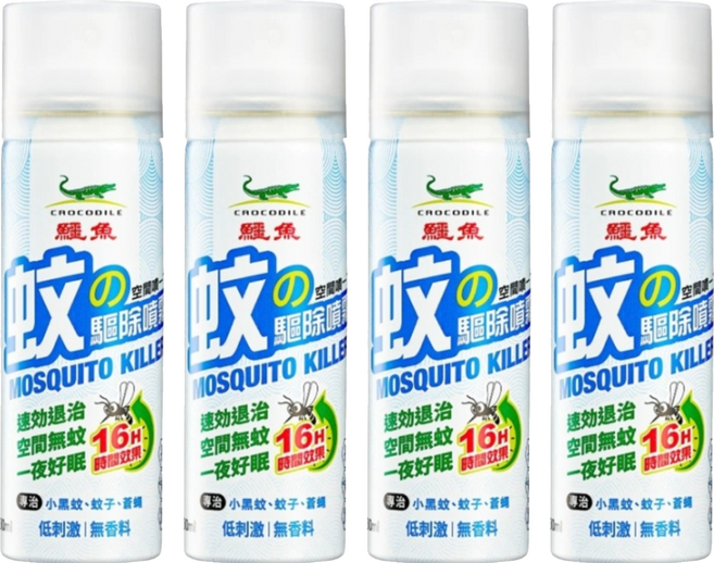 鱷魚 空間噴一下 防蚊戰士 蚊の驅除噴霧 60ml, 4瓶