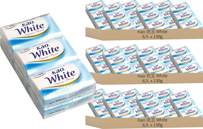 Kao 花王 White 台灣公司貨 香皂 優雅花香, 130g, 18個